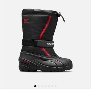 Sorel Black and Red Snow Boots - Size 2. Like New!